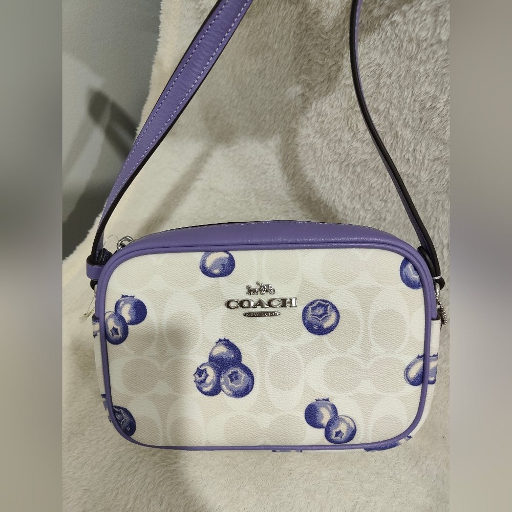 Mini Jamie Camera Bag In Signature Canvas With Blueberry Print - Picture 5 of 10